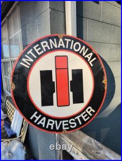 Vintage Large International Harvester 30 Porcelain Sign Gas Oil Farm Tractor