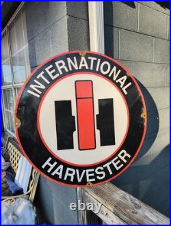 Vintage Large International Harvester 30 Porcelain Sign Gas Oil Farm Tractor