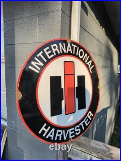 Vintage Large International Harvester 30 Porcelain Sign Gas Oil Farm Tractor