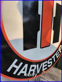 Vintage Large International Harvester 30 Porcelain Sign Gas Oil Farm Tractor