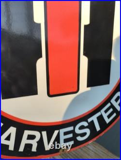 Vintage Large International Harvester 30 Porcelain Sign Gas Oil Farm Tractor