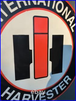 Vintage Large International Harvester 30 Porcelain Sign Gas Oil Farm Tractor