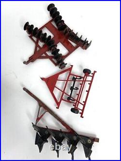 Vintage Metal Toy ERTL International Harvester Tractor Plows 4 Pieces