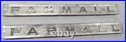 Vintage OEM IH Farmall McCormick Tractor Hood Side Emblems