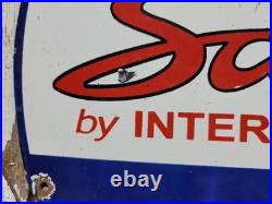 Vintage Scout Porcelain Sign Old International Harvester Tractor Farm Equipment Vintage Scout Porcelain Sign Old International Harvester Tractor Farm Equipment