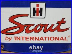Vintage Scout Porcelain Sign Old International Harvester Tractor Farm Equipment