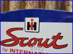 Vintage Scout Porcelain Sign Old International Harvester Tractor Farm Equipment Vintage Scout Porcelain Sign Old International Harvester Tractor Farm Equipment