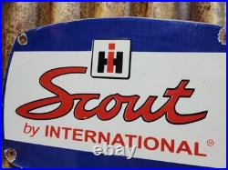 Vintage Scout Porcelain Sign Old International Harvester Tractor Farm Equipment Vintage Scout Porcelain Sign Old International Harvester Tractor Farm Equipment