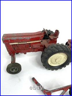 Vintage Toy Tractor ERTL International Harvester Tractor and Plows 4 Pieces