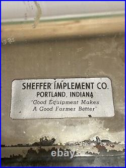Vtg 1940s Sheffer Implement Portland Indiana Farmall M Tractor Advert. Mirror