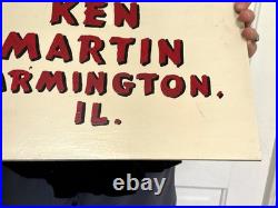 Vtg 1947 IH C Tractor International Harvester Farm Tractor Farmington IL Sign