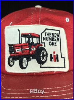 Vtg International Harvester Hat Snapback Big Patch Tractor Company Logo Cap Red