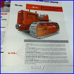 Vtg International Harvester Tractor TD-14A Diesel Crawler Sales Brochure POSTER