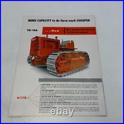 Vtg International Harvester Tractor TD-14A Diesel Crawler Sales Brochure POSTER