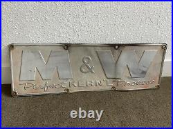 Vtg M&W McCormick FARMALL tractor emblem Farm metal sign Deere Embossed Store