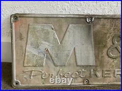 Vtg M&W McCormick FARMALL tractor emblem Farm metal sign Deere Embossed Store